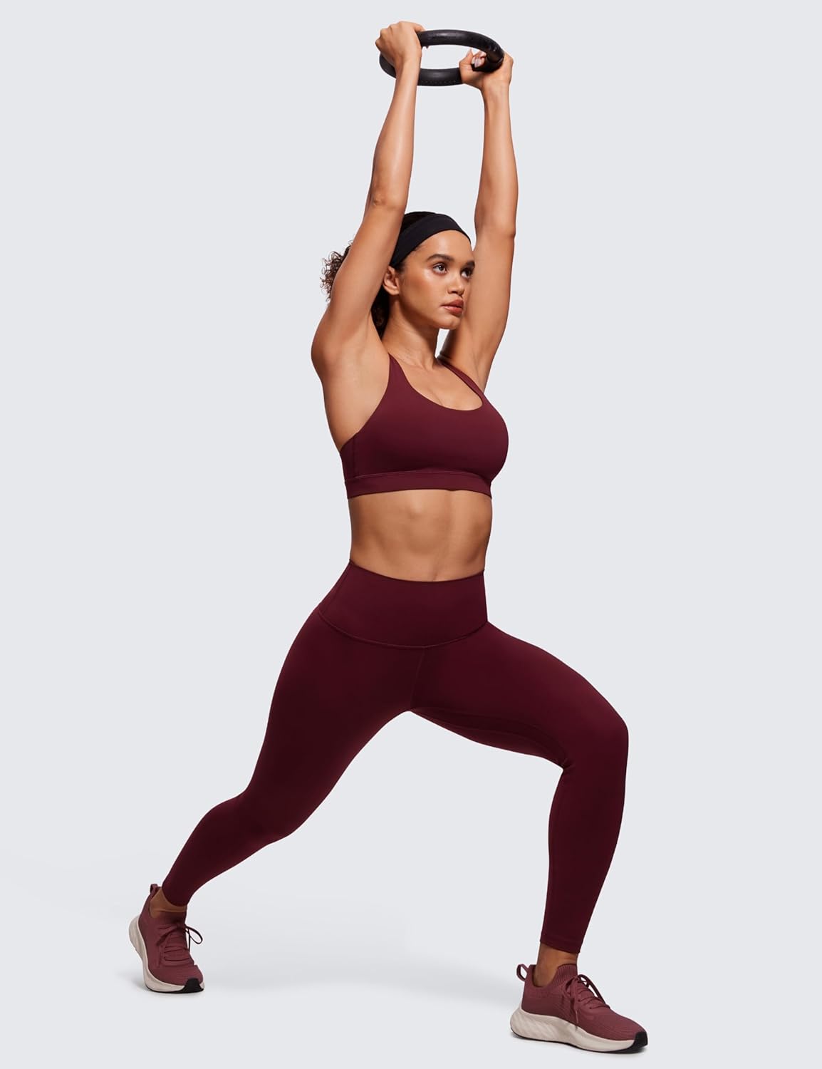 Detalle de CRZ YOGA Damen Ohne Bügel Sport BH Gekreuzt Rücken Spaghetti Top Abnehmbare Pads – Yoga Croptop