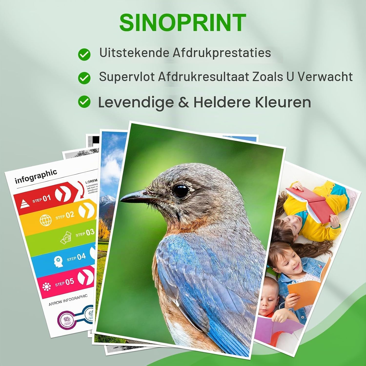 Detalle 1 de SINOPRINT 104 navulinkt, 5-pack met vier kleuren voor EcoTank
