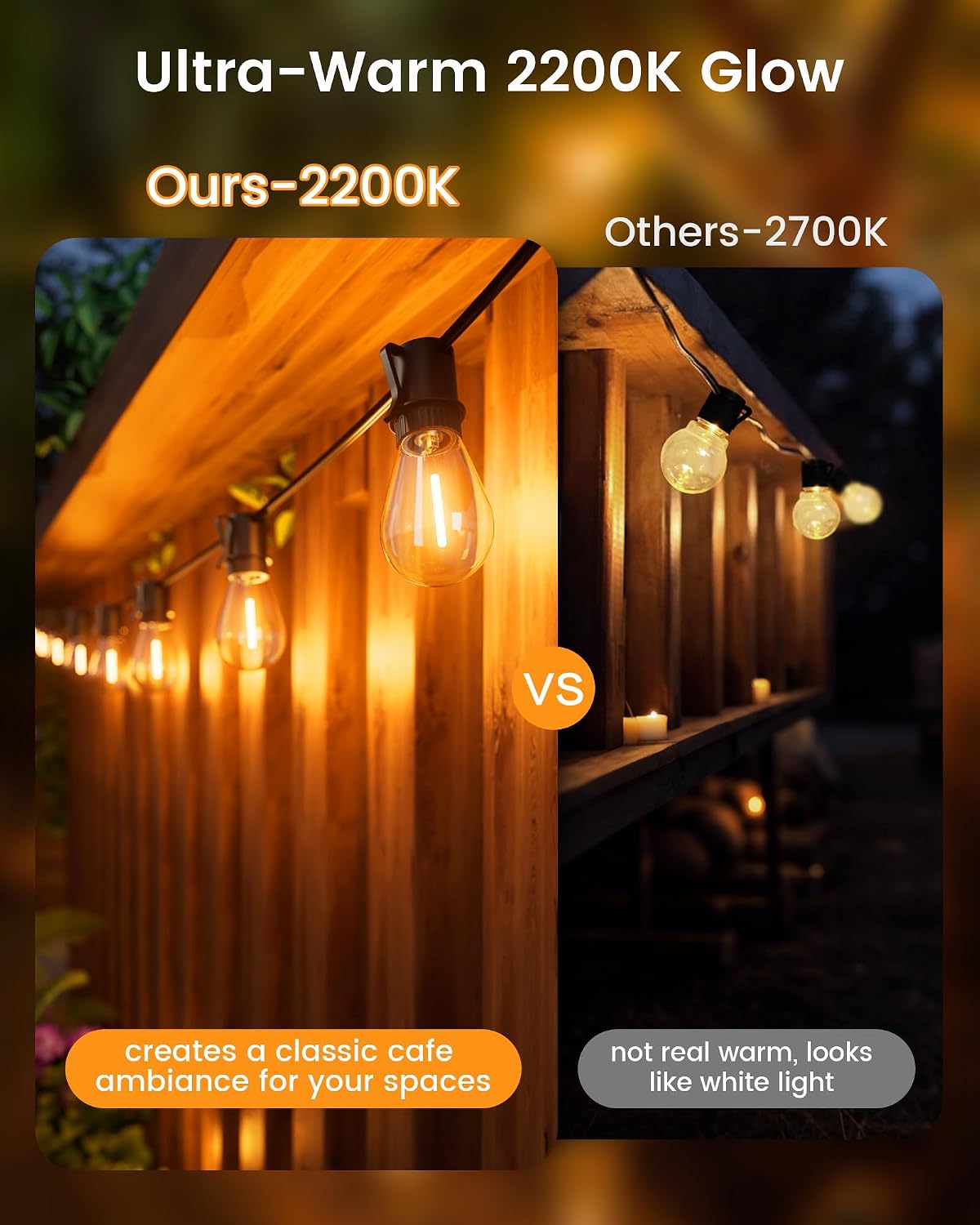 Thumbnail 1 de Torkase GLS-20J2P-E17-S14- 180 ft Outdoor LED String Lights, 2200K, IP65