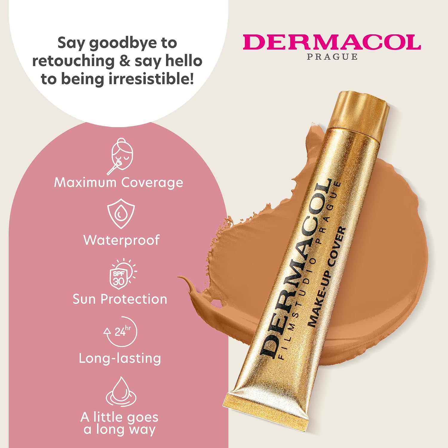 Detalle 2 de Dermacol DC Full Coverage Foundation SPF30 – waterproof cover cream makeup (30g)