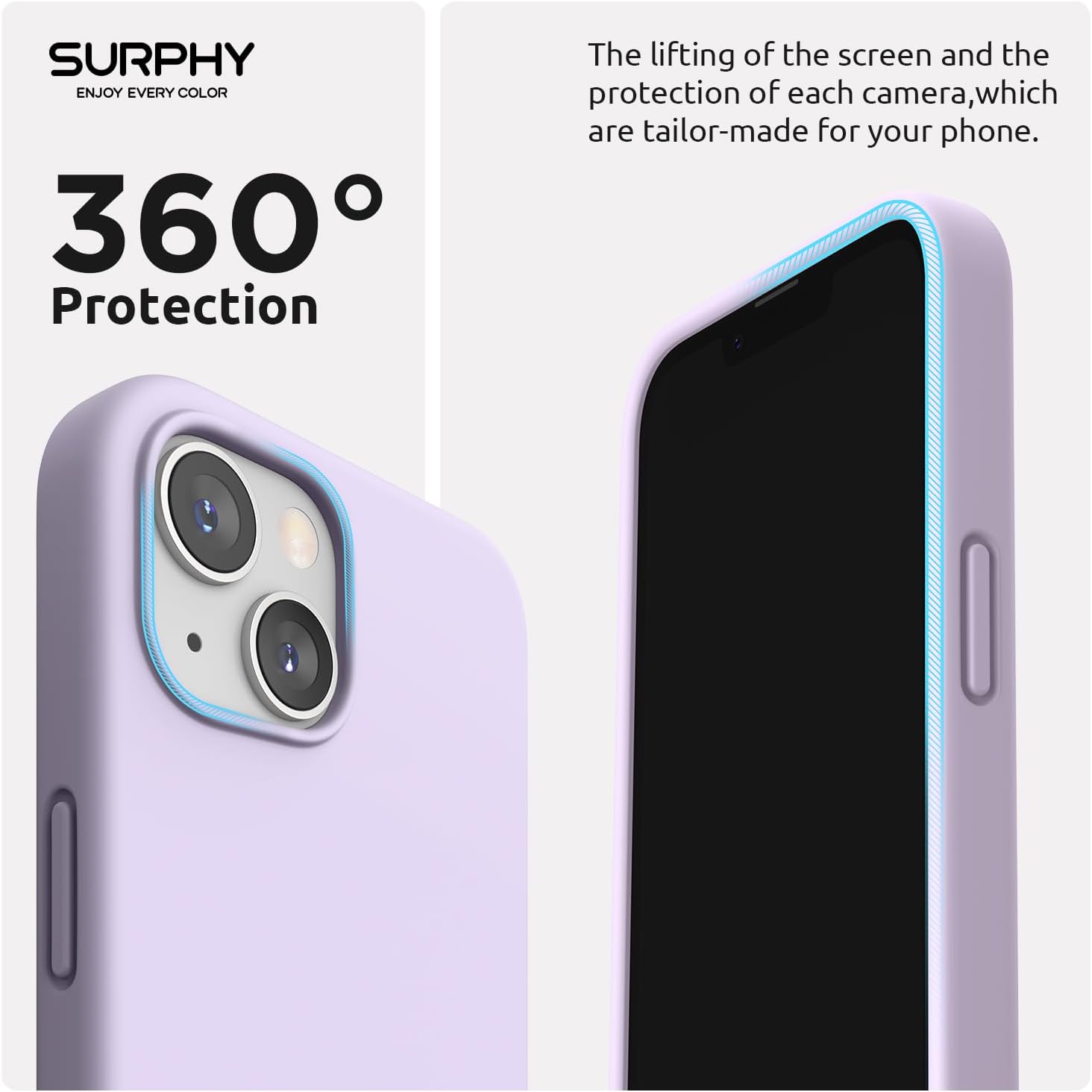 Thumbnail 3 de SURPHY Magnetic Case for iPhone 13 mini (5.4-inch, 2021) in Light Lavender