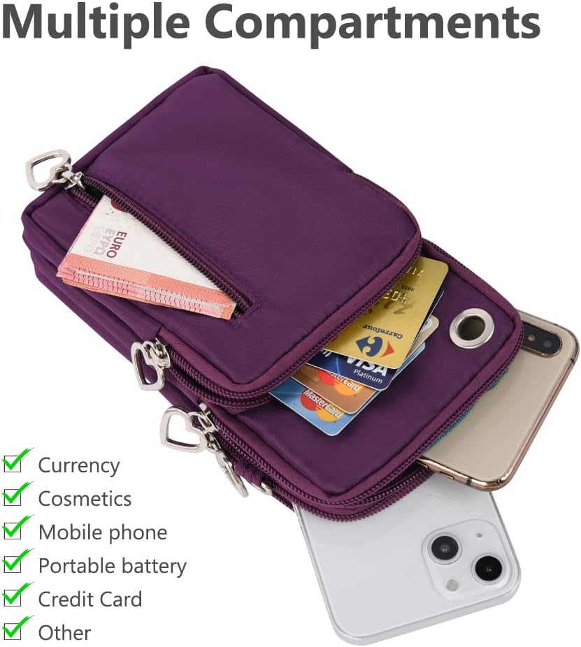 Detalle 2 de Aucuu Petit sacoche téléphone pour femme avec bandoulière réglable (pour écrans jusqu’à 7")