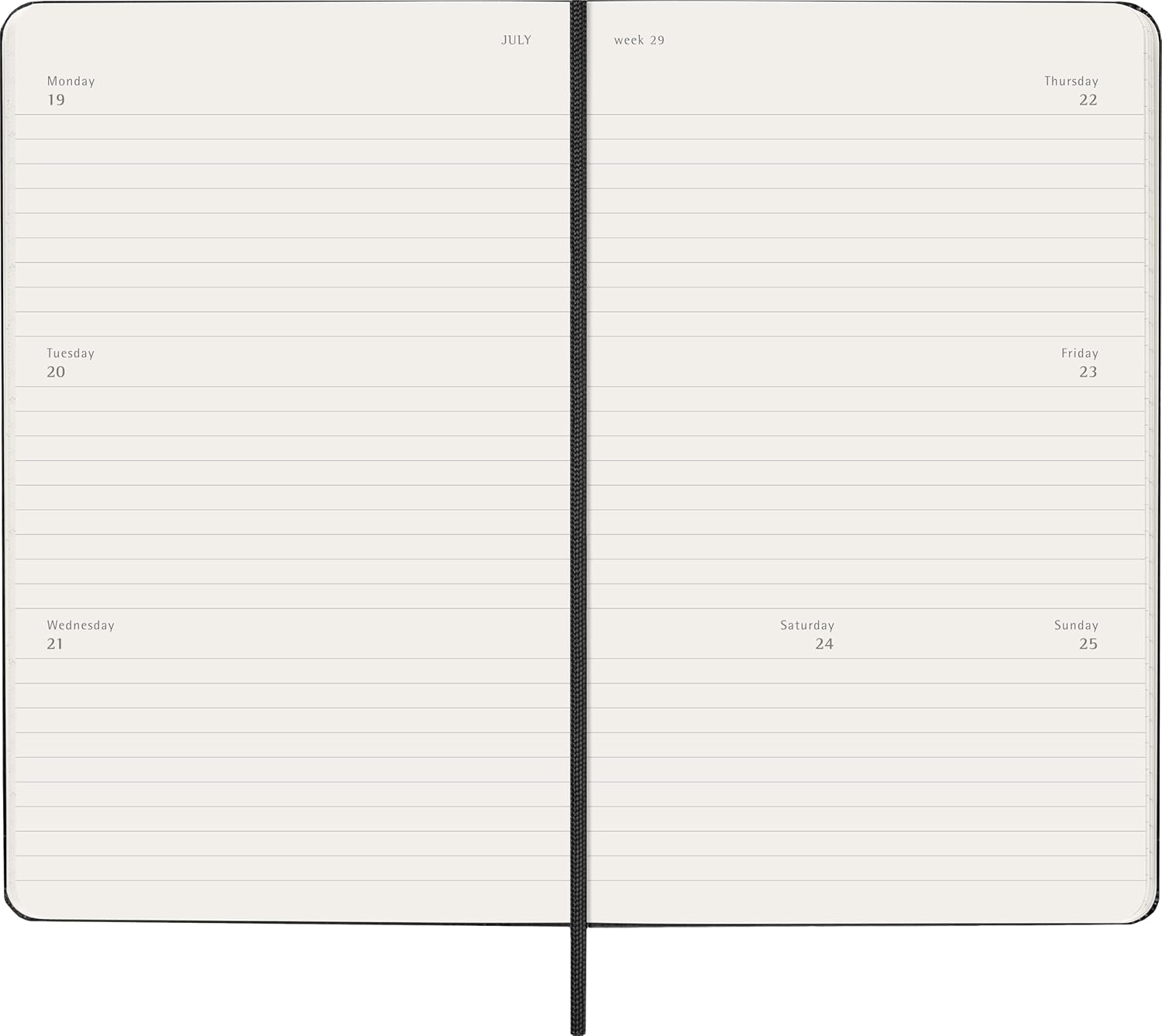 Detalle de Moleskine DHB12WH3Y27 weekplanner 2027, zwart, harde kaft, 13 x 21 cm