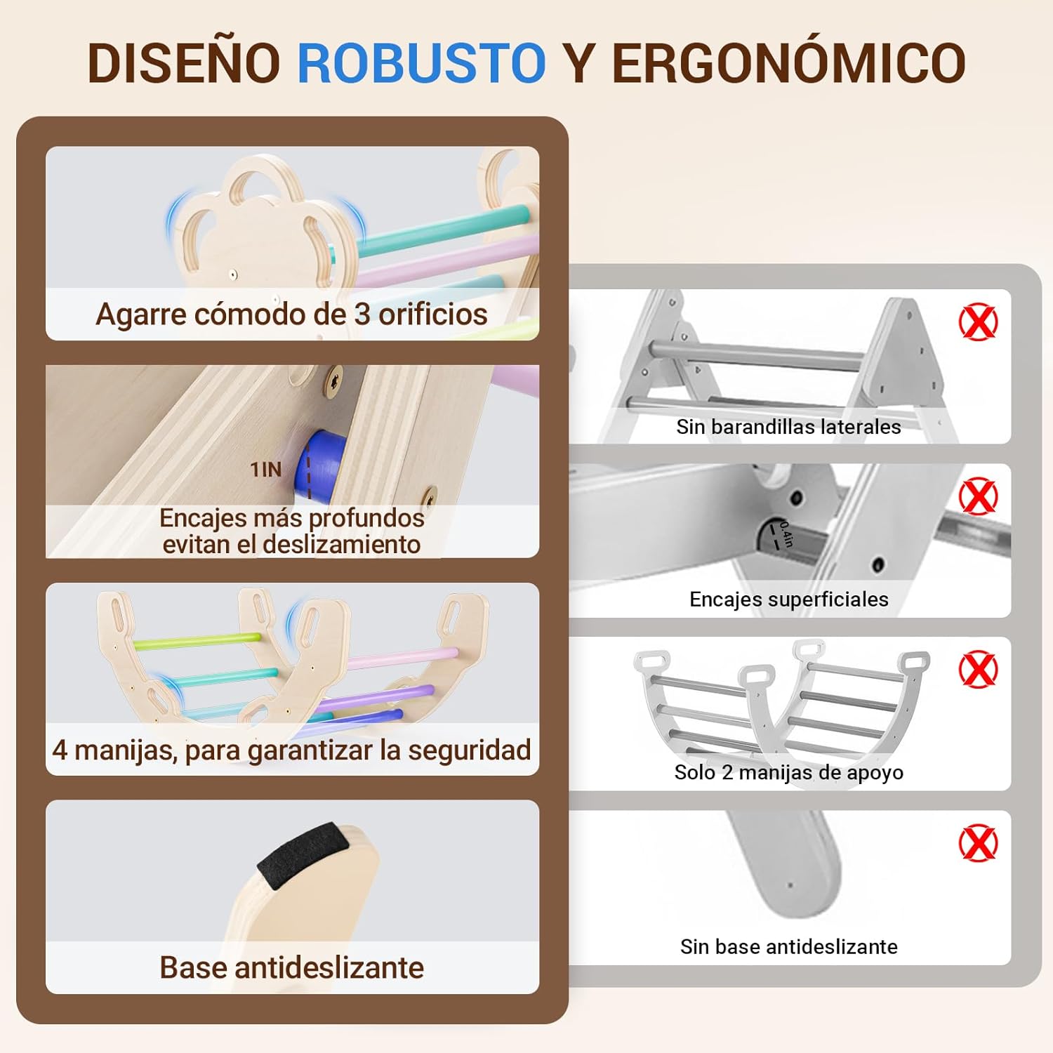 Thumbnail 4 de COSYLAND 8 en 1 Triángulo de Escalada Montessori