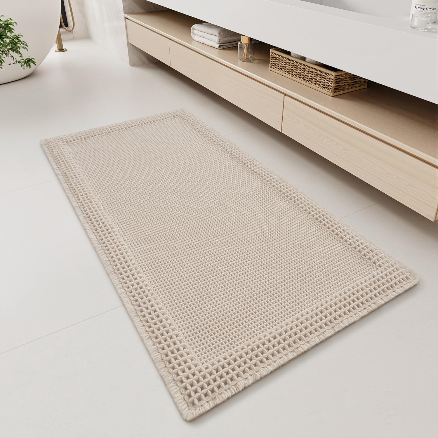 Thumbnail 6 de RESARE Waffle Bath Mat 24"x36" quick-dry bath rug