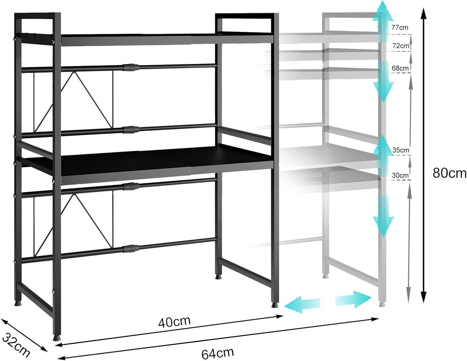 Thumbnail 2 de Mointal estantería expandible para microondas