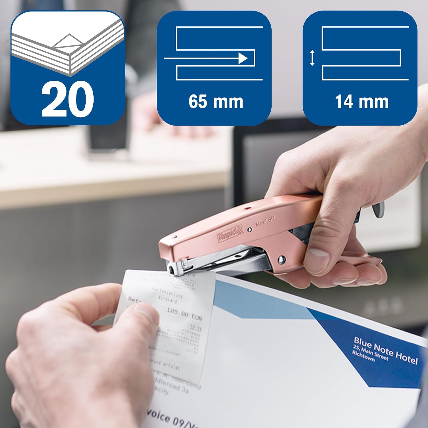 Thumbnail 2 de Rapid Pince agrafeuse Maxi SP rose mat – 20 feuilles, SP19/6, 5001084