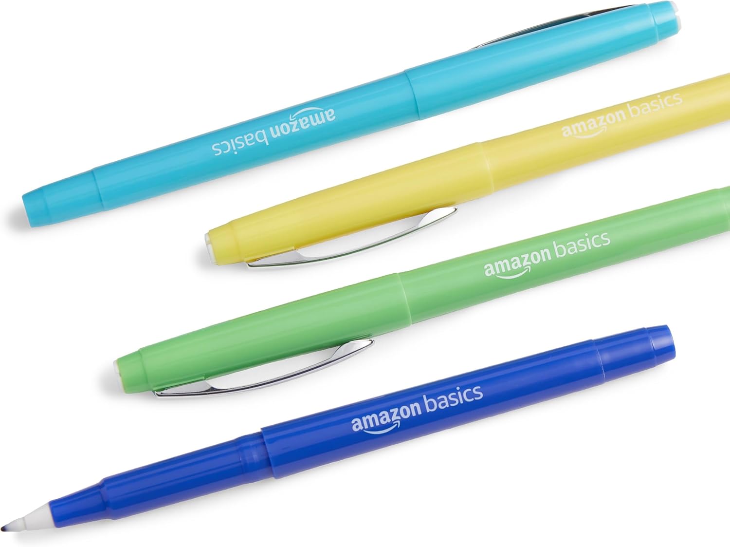 Detalle de Amazon Basics Filzstifte, 24er-Set, Mehrfarbig – hohe Pigmentierung, wasserbasierte Tinte