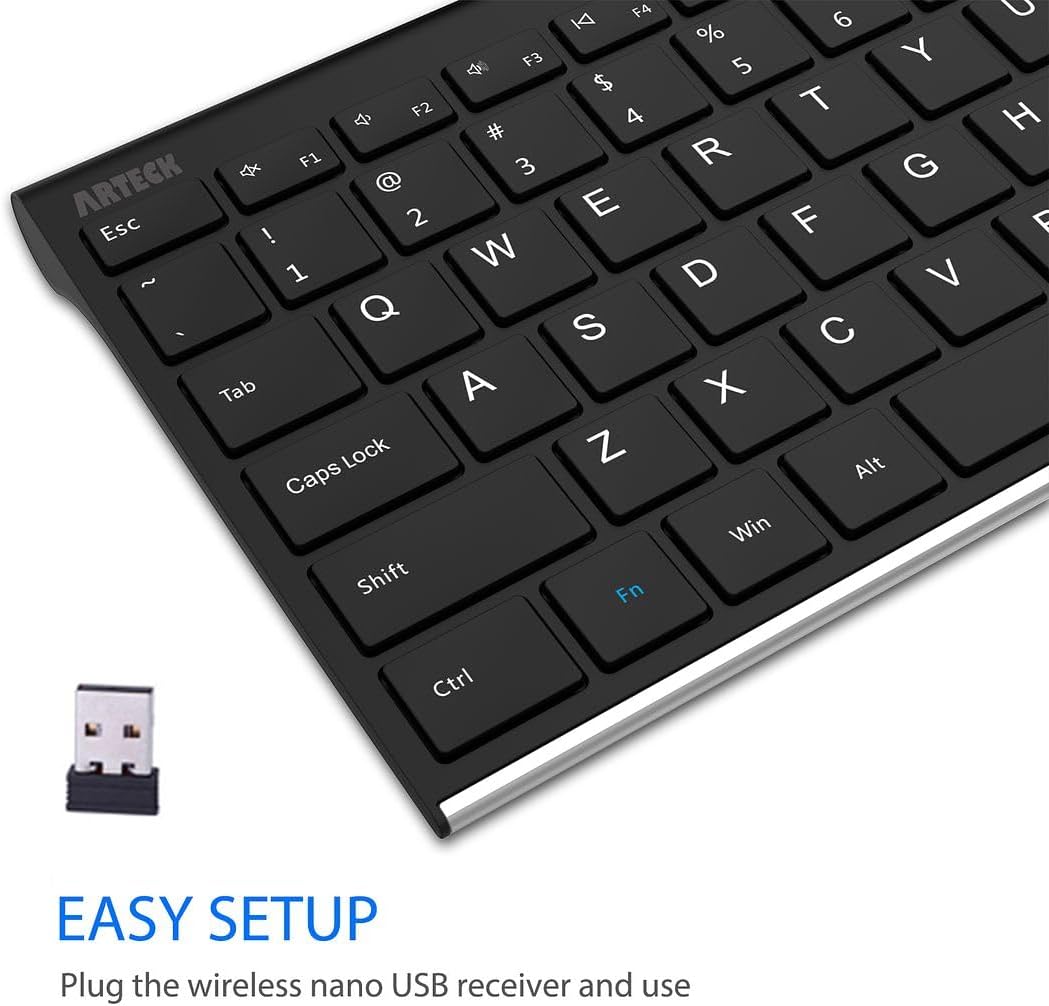 Thumbnail 2 de Arteck Stainless Steel 2.4G Wireless Keyboard