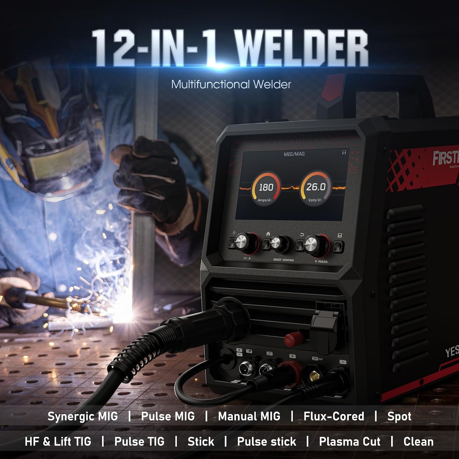 Detalle 2 de YESWELDER MP200-PRO 12-in-1 Welder & Plasma Cutter Combo