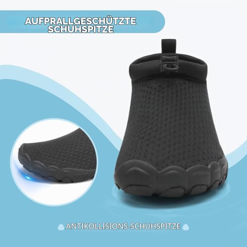 Detalle de Mishansha Herren Barfuß Wasserschuhe Massiv Schwarz Gr.42