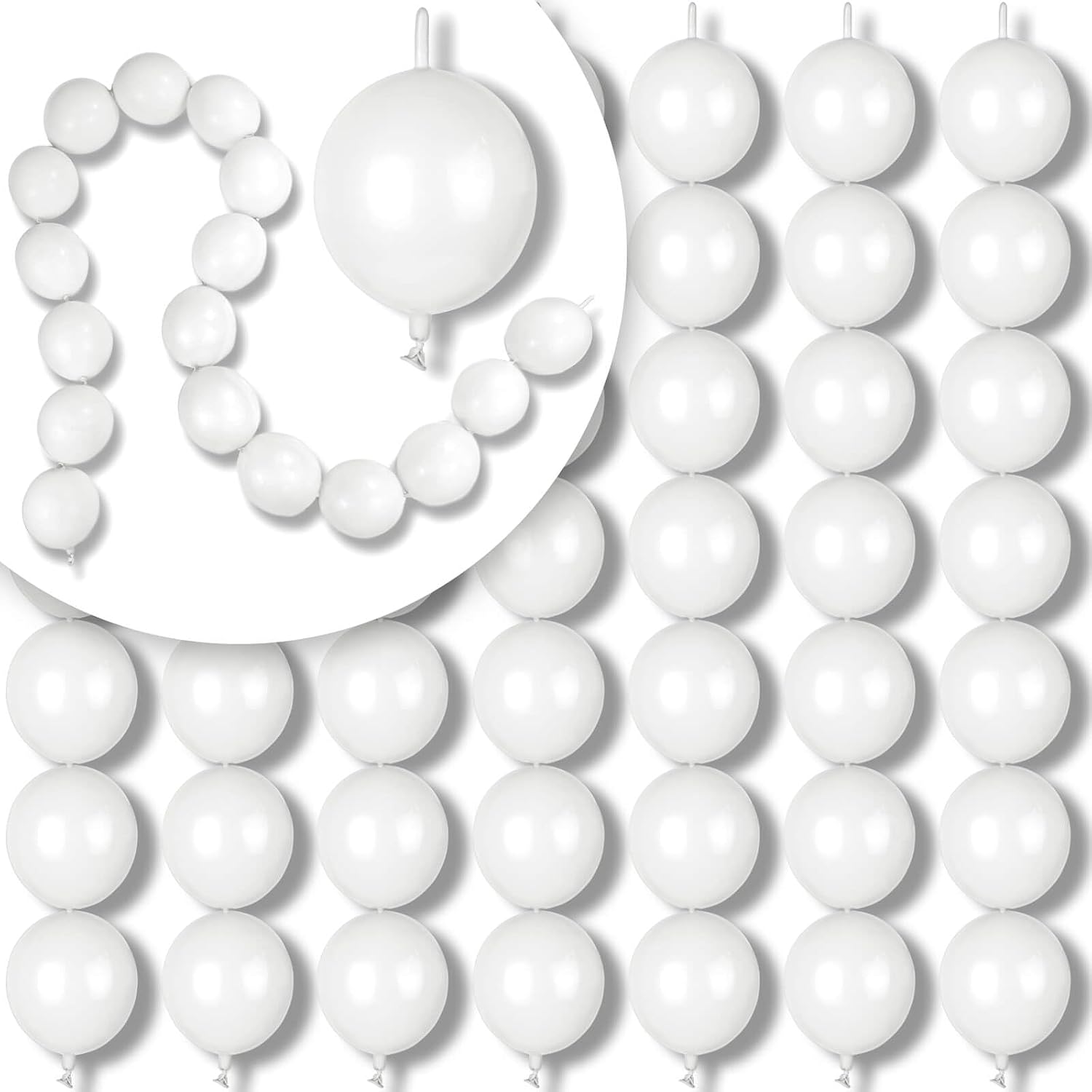 Detalle de White Linking Balloons, 5-Inch