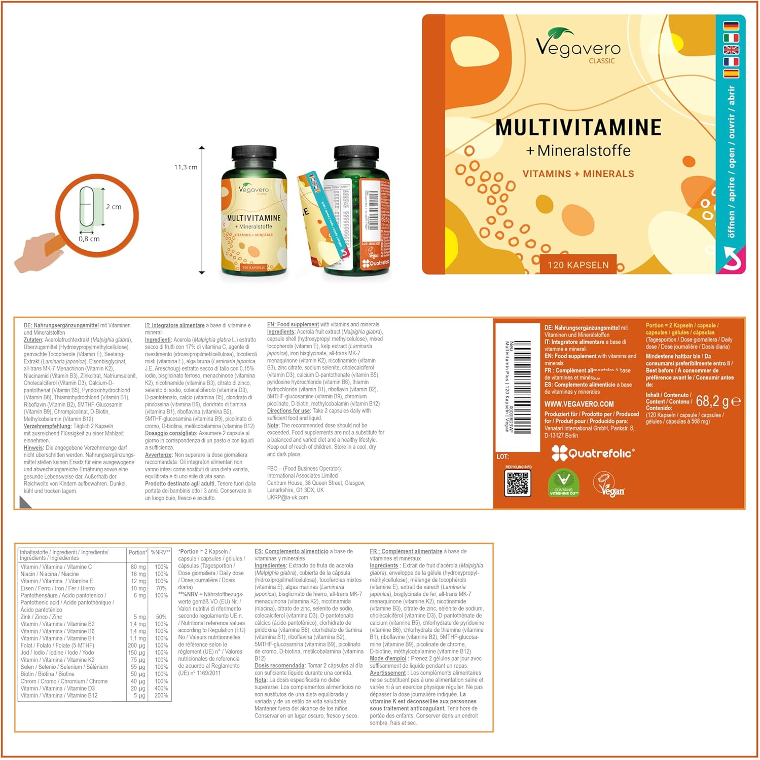Thumbnail 2 de MULTIVITAMINICO Multiminerale Vegavero® – Senza additivi, vegan e di qualità tedesca