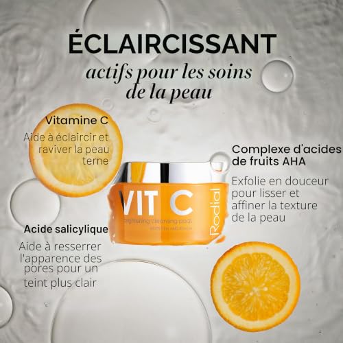 Detalle de Rodial Vit C Disques Nettoyants Éclaircissants – 50 unités, pads visage tonifiants et purifiants