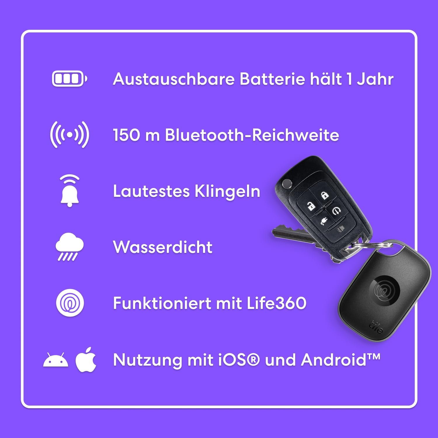 Thumbnail 6 de Tile by Life360 Pro Bluetooth-Tracker 1er-Pack