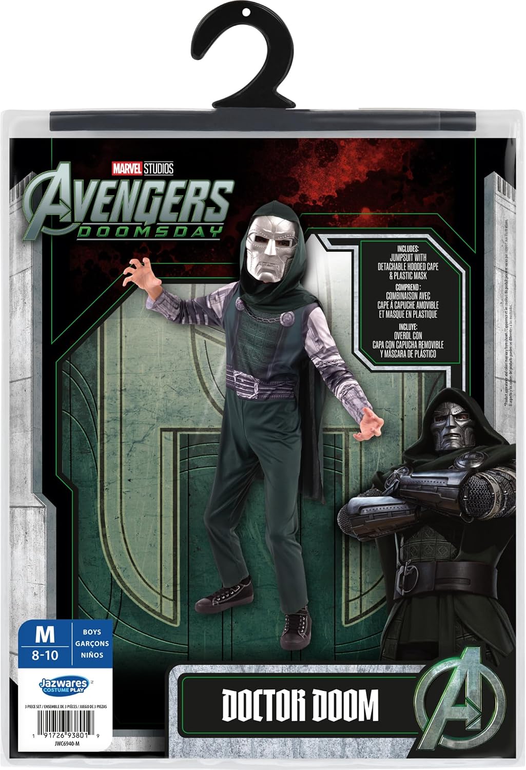 Detalle de MARVEL Doctor Doom Youth Costume with Printed Jumpsuit and Plastic Mask