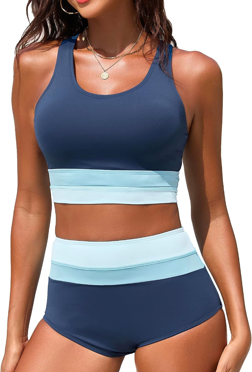 Detalle de Dipinon Color Block High Waisted Bikini