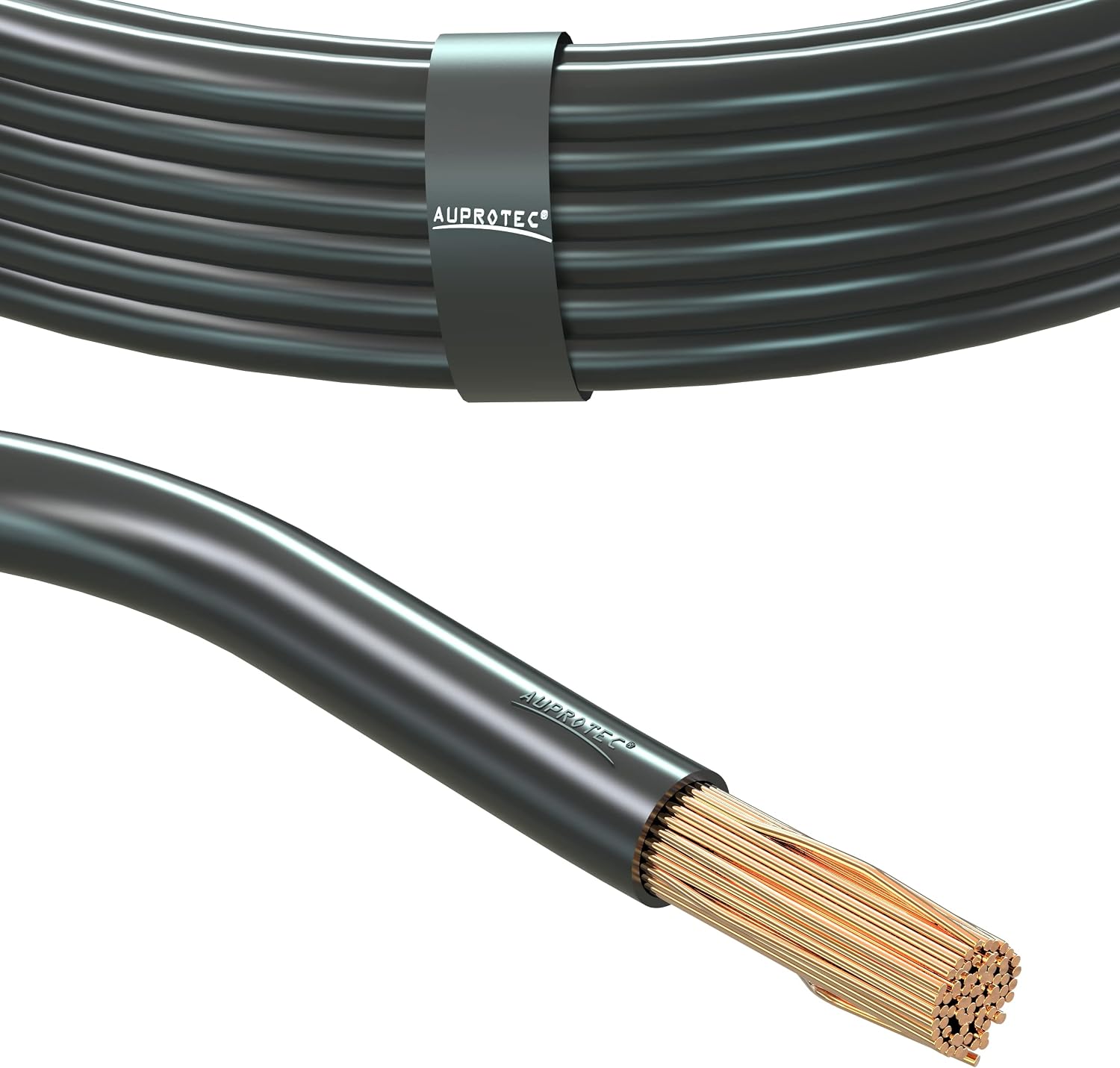 Detalle 1 de Fil électrique automobile 10 mm² (rouge) Auprotec, câble de batterie en cuivre recuit