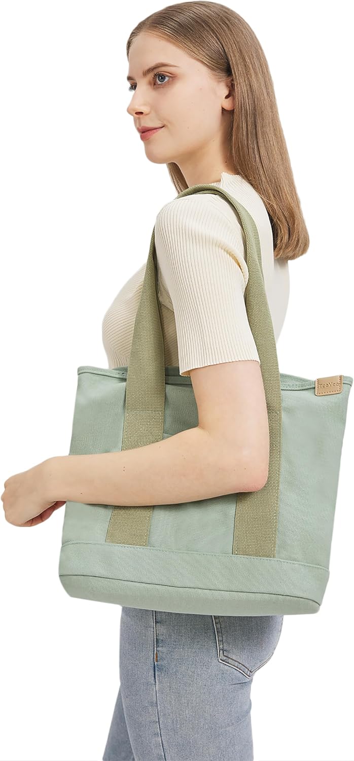 Detalle de TeeYee Damen Mittelgroß Canvas Satchel – Alltags- und Arbeits-Tasche