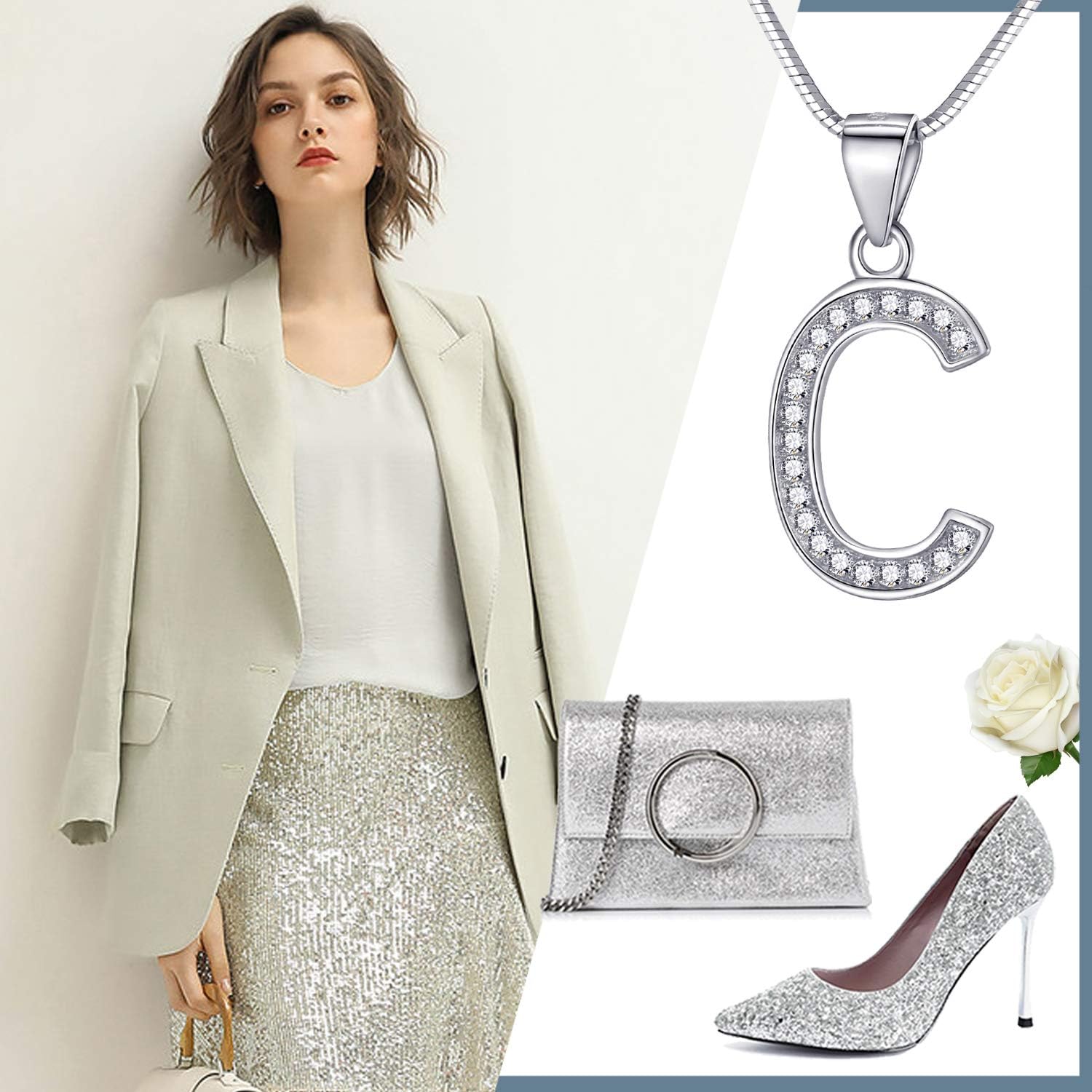 Thumbnail 4 de Morella Collar 925 plata rodiada 45 cm