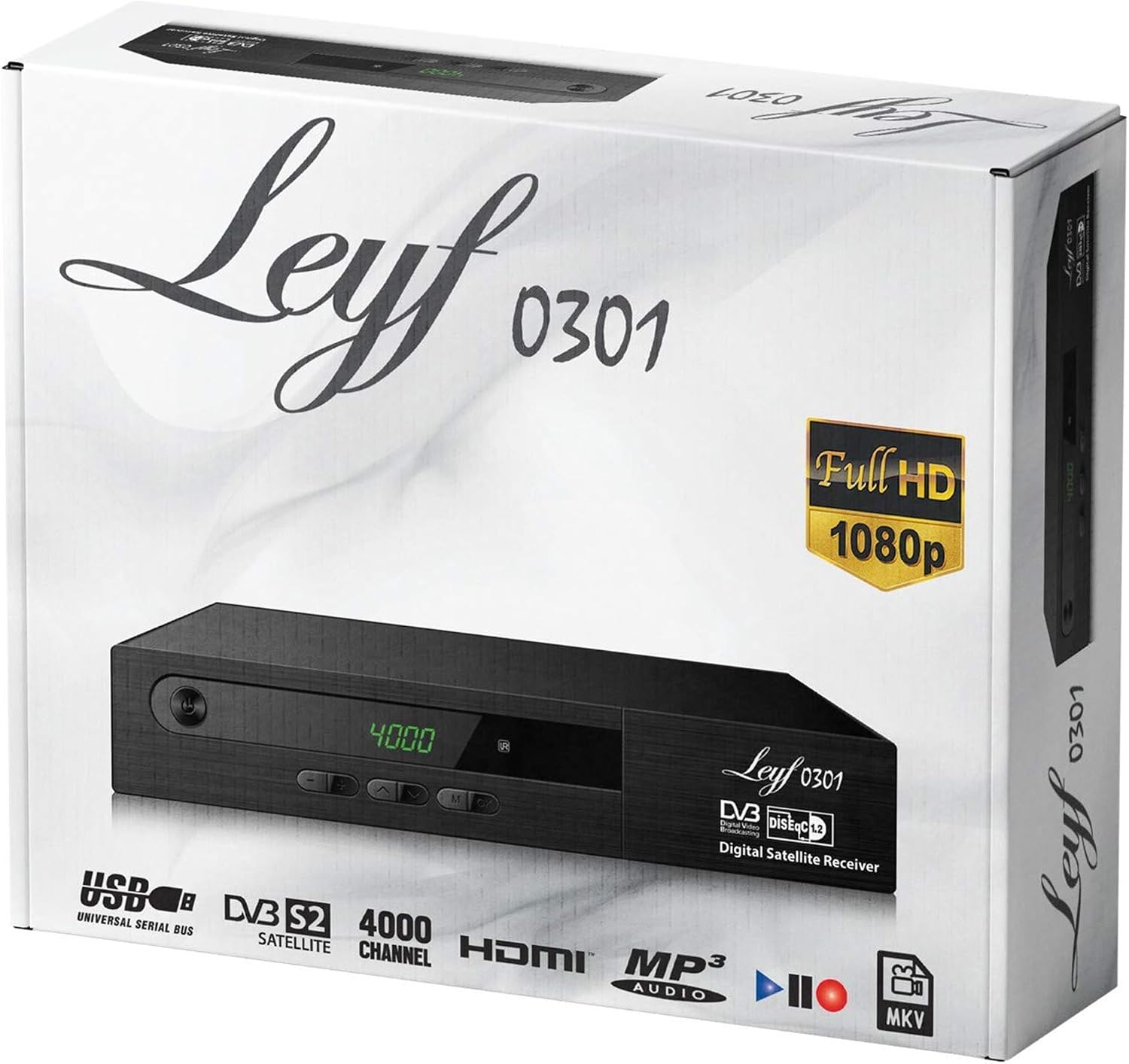Thumbnail 5 de Leyf Satellitenempfänger HD DVB-S/S2 mit HDMI und USB – vorinstallierte Astra/Hotbird/Türksat, inkl. HDMI-Kabel