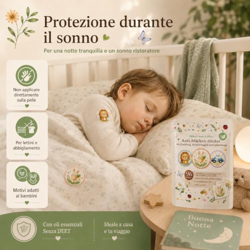 Detalle de CHALLEY-YOKI 96 Pezzi Cerotti Antizanzare: Adesivi repellenti per vestiti e oggetti, senza DEET