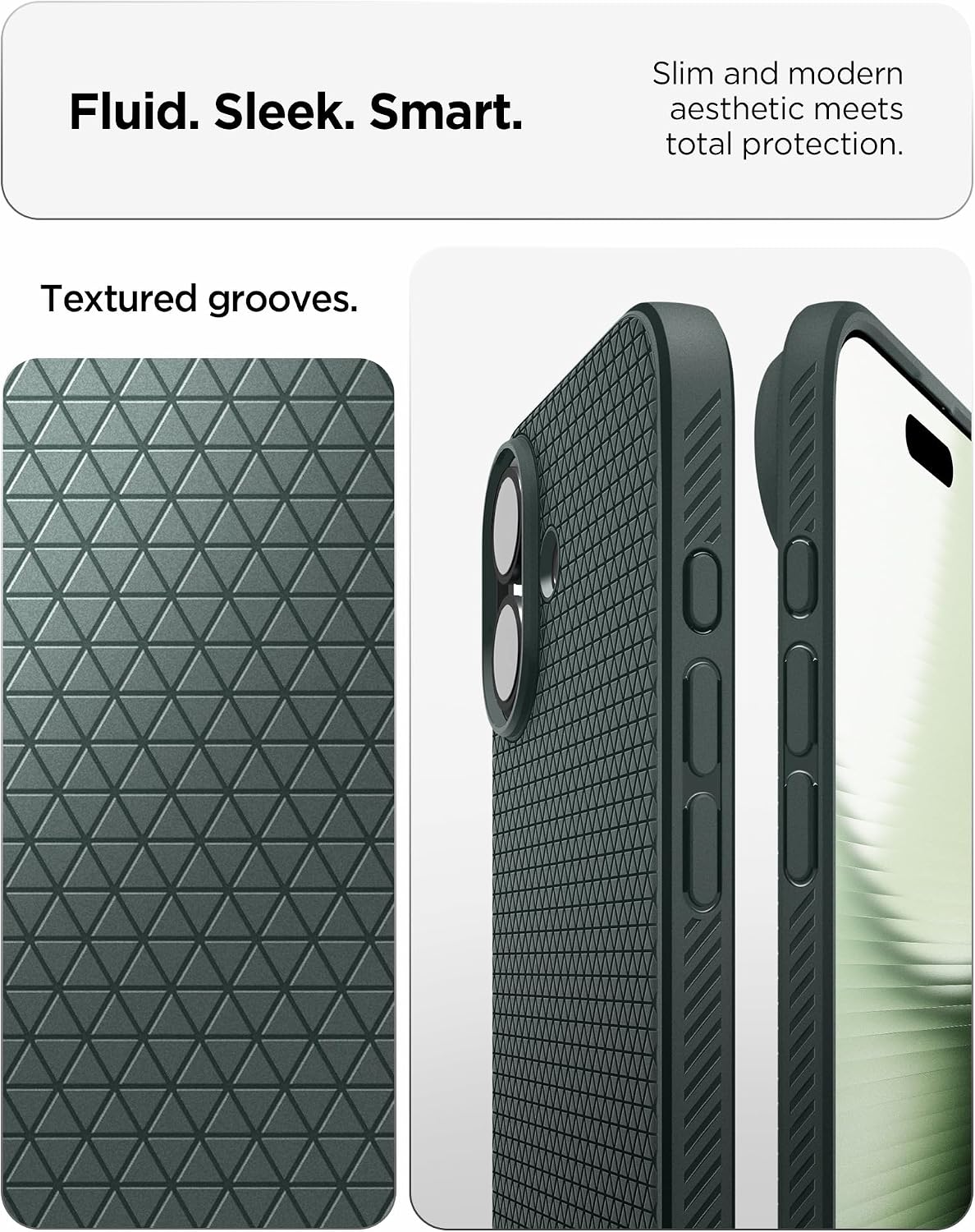 Detalle de Coque Spigen Liquid Air pour iPhone 17 (édition 2025, flexible) – vert