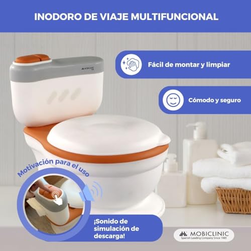 Thumbnail 3 de Mobiclinic® kids Toikid: Orinal bebé con tapa, sonido de descarga y compartimento para papel (1-3 años)