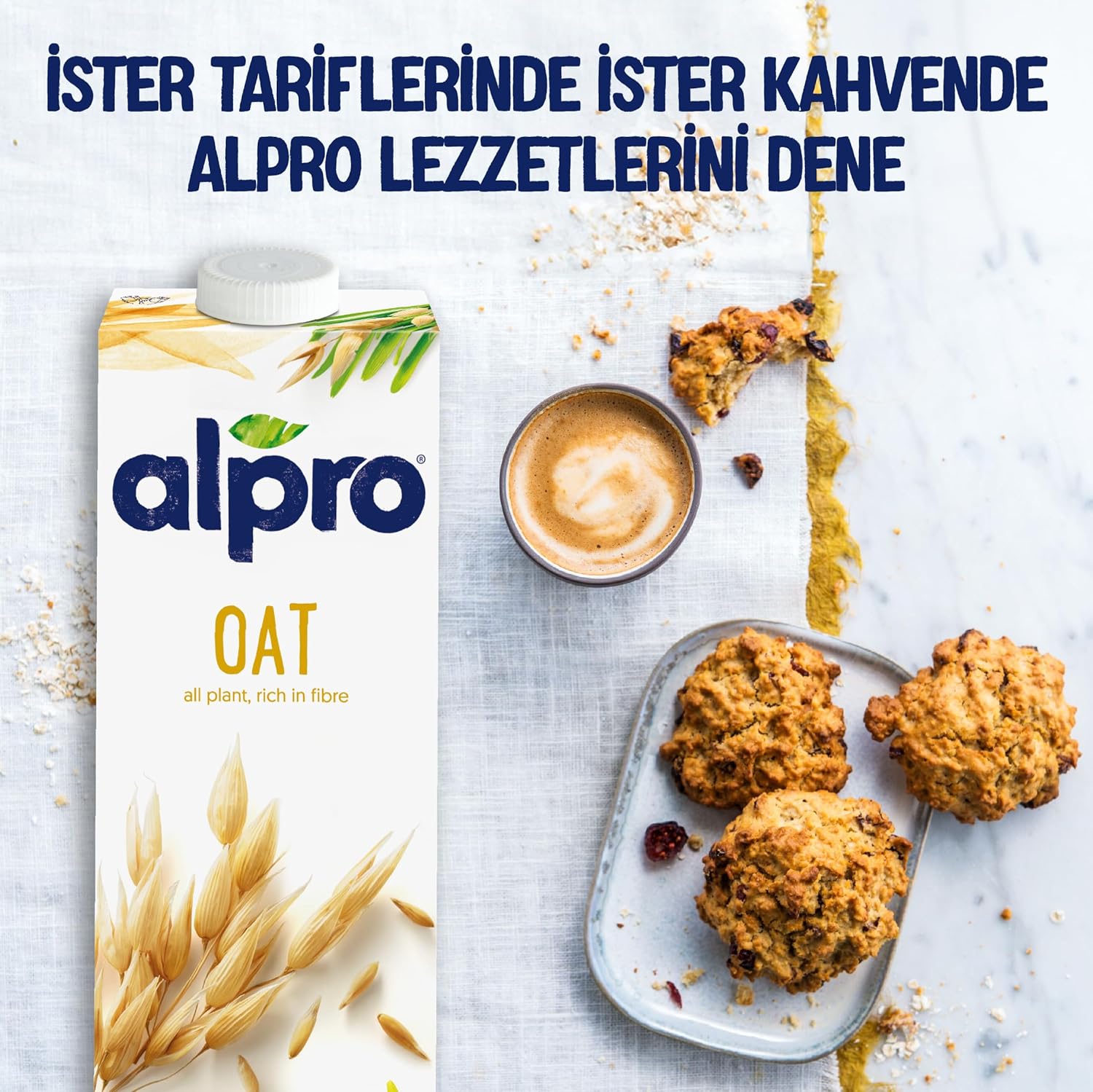 Detalle de Alpro Boisson Végétale Avoine 1L – Lot de 8x1L, lait végétal sans sucres ajoutés