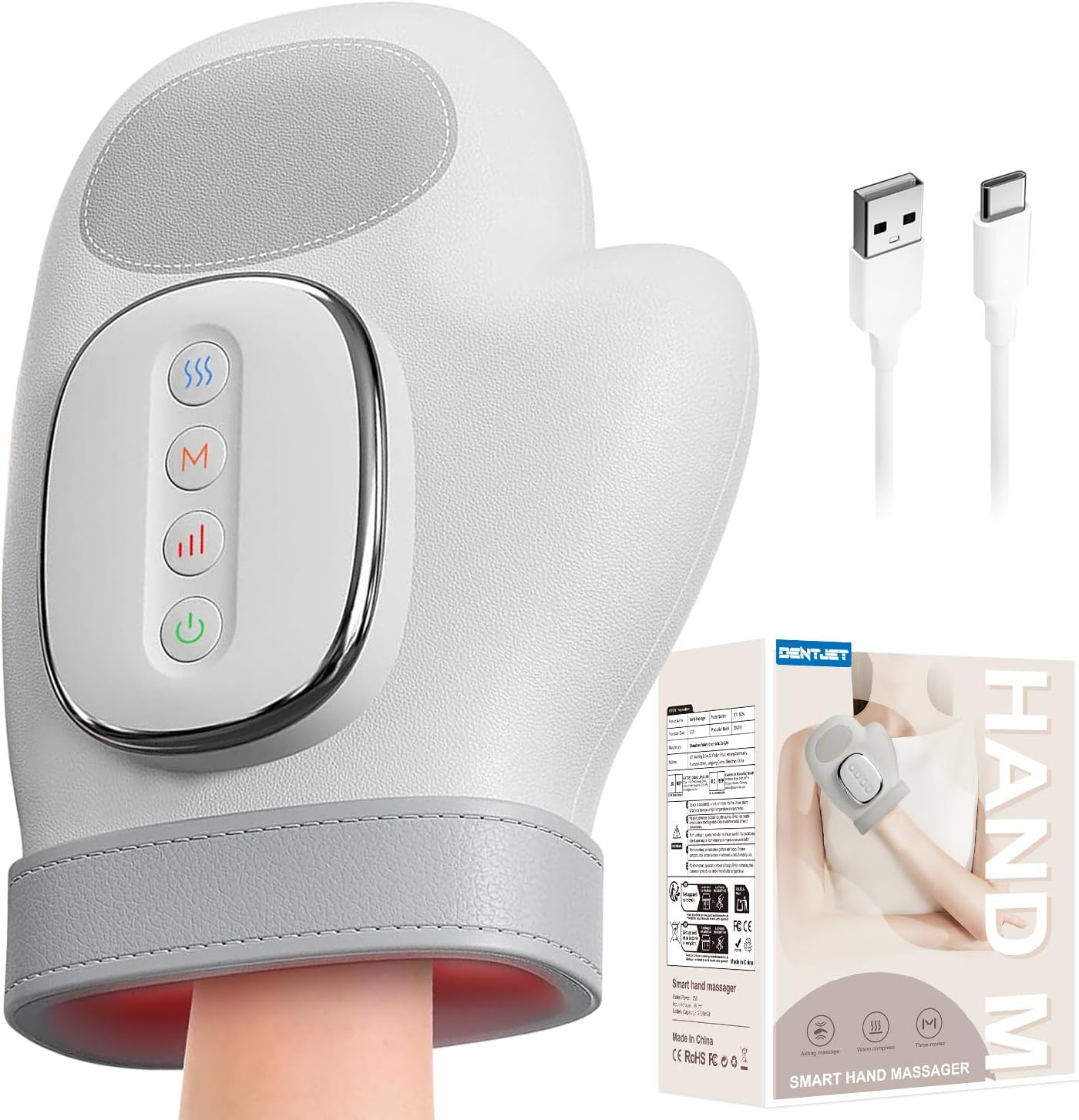 Detalle de Smart Hand Massager with Heat Compression Relief for Arthritis & Carpal Tunnel – Cordless Therapy Glove