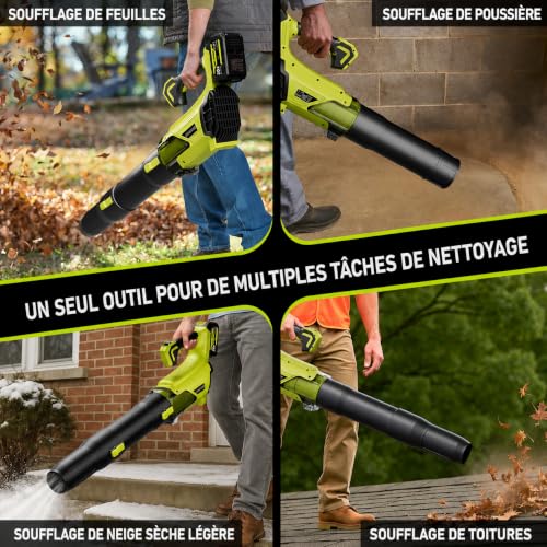 Detalle de Adedad souffleur de feuilles sans fil 20 V, 2 batteries 4 Ah et vitesse variable