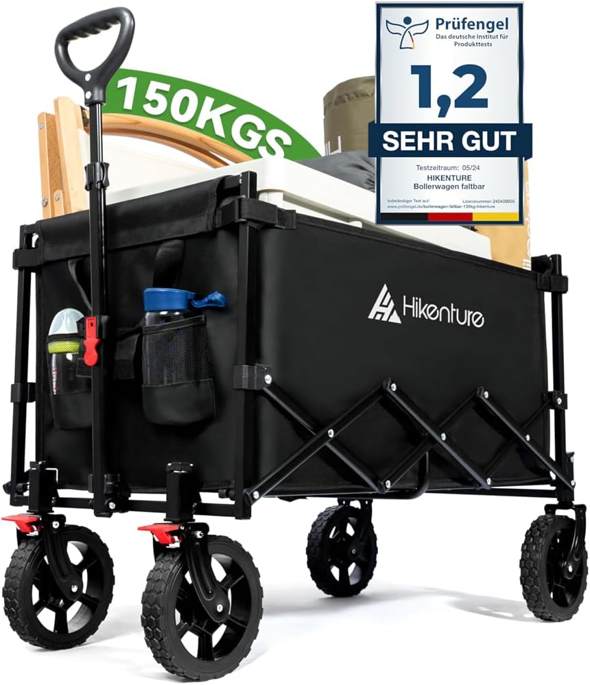 Detalle de HIKENTURE L1195-A1 opvouwbare transportwagen, 140 l en 150 kg draagvermogen