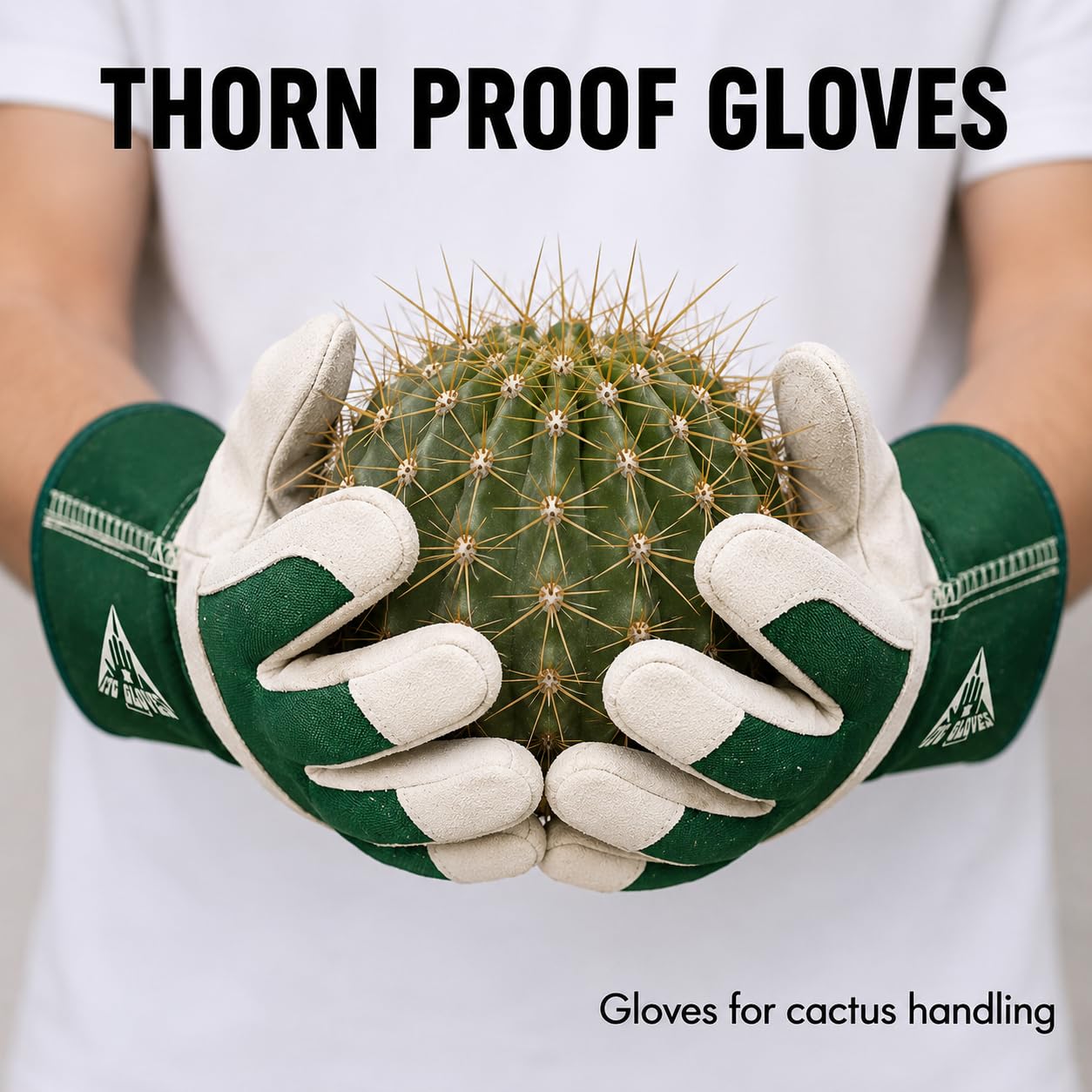 Detalle de ITC Gardening Gloves for Men & Women: Heavy Duty Leather, Thornproof and Breathable