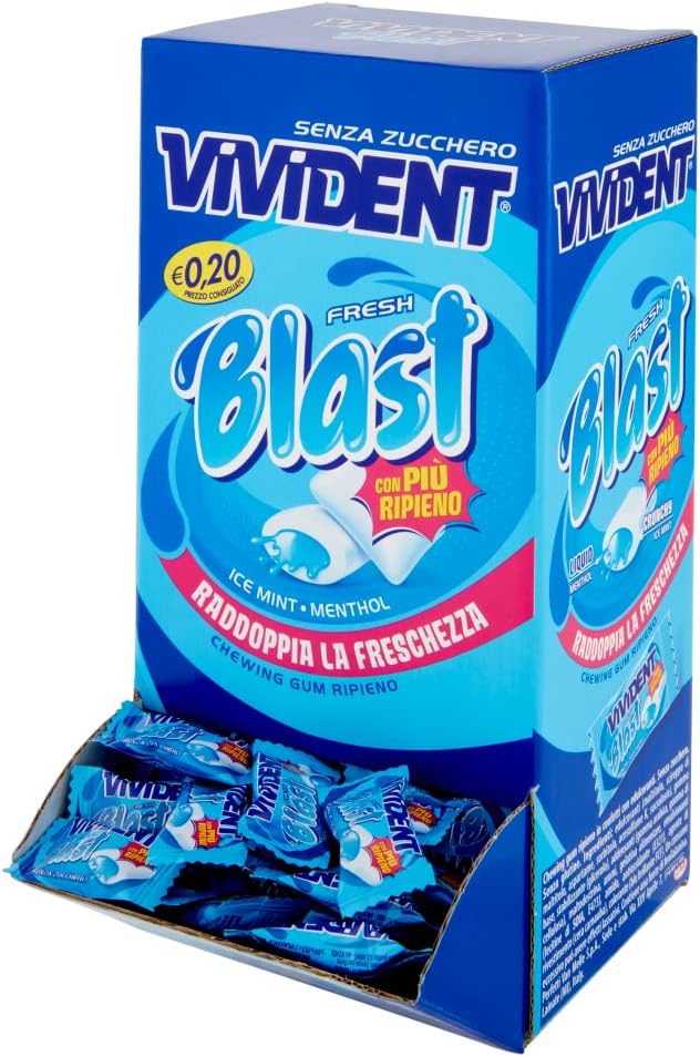 Detalle 2 de Vivident Fresh Blast chewing gum ripiene 200pz 🍬