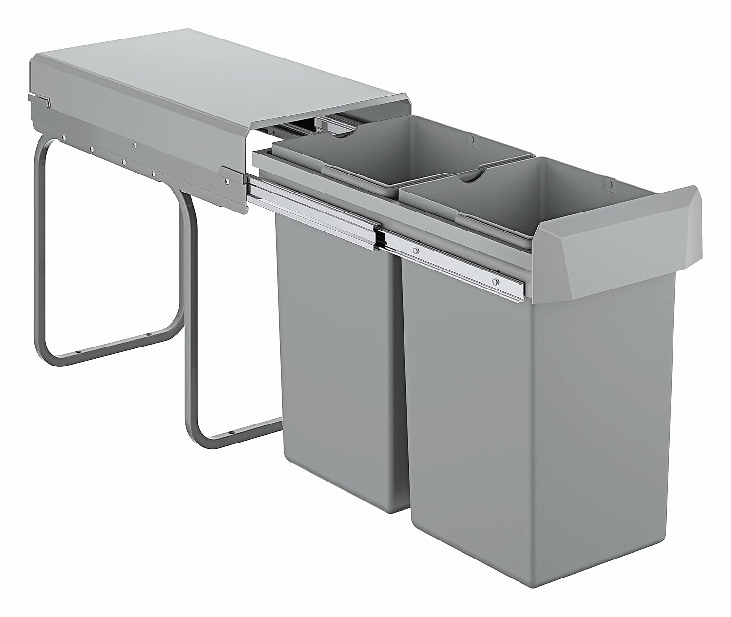 GROHE Kitchen Waste System - 2 Bins (15L Each) with Telescopic Action, Floor Mounted behind Cabinet Door