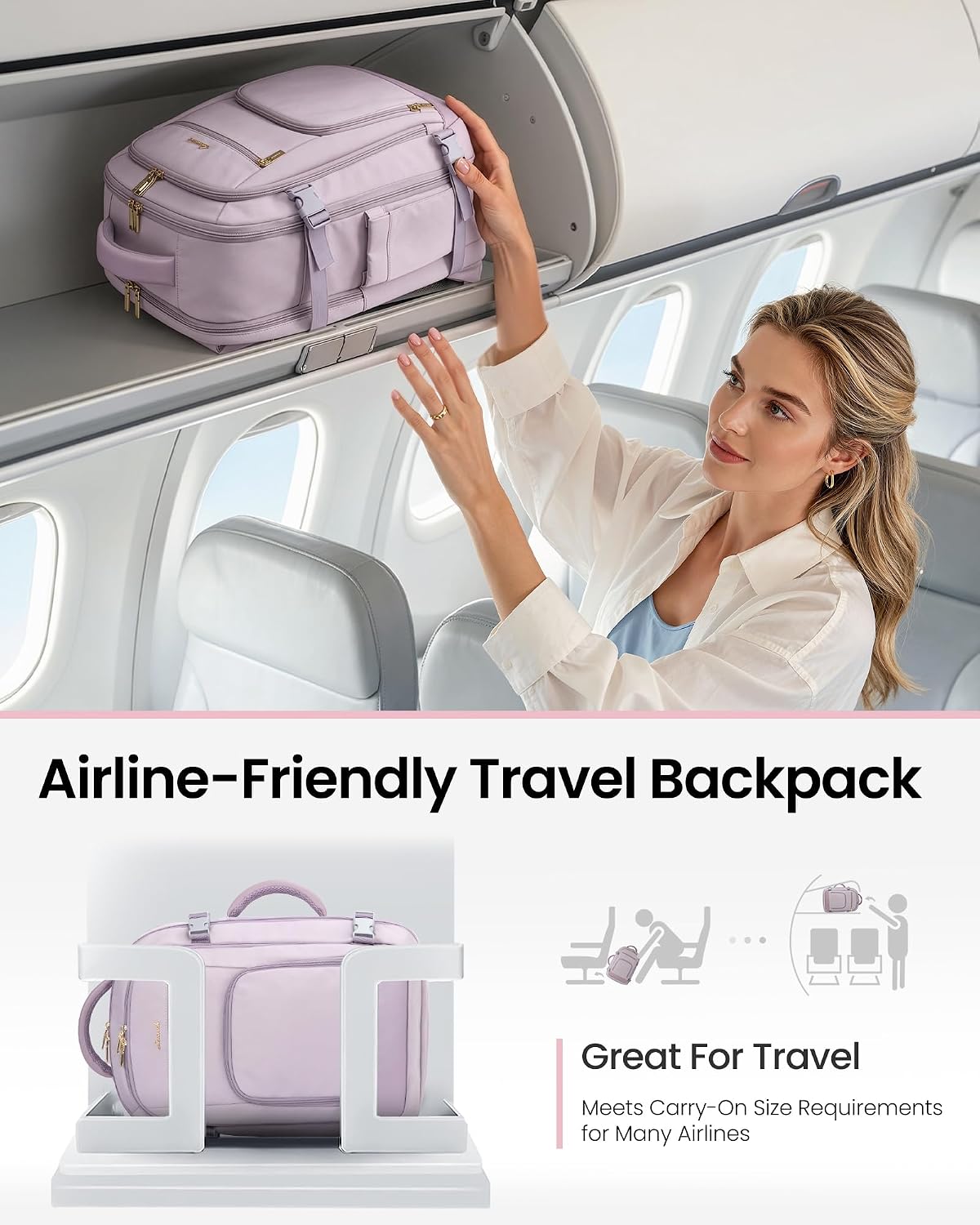 Detalle 2 de LOVEVOOK Travel Backpack 40L