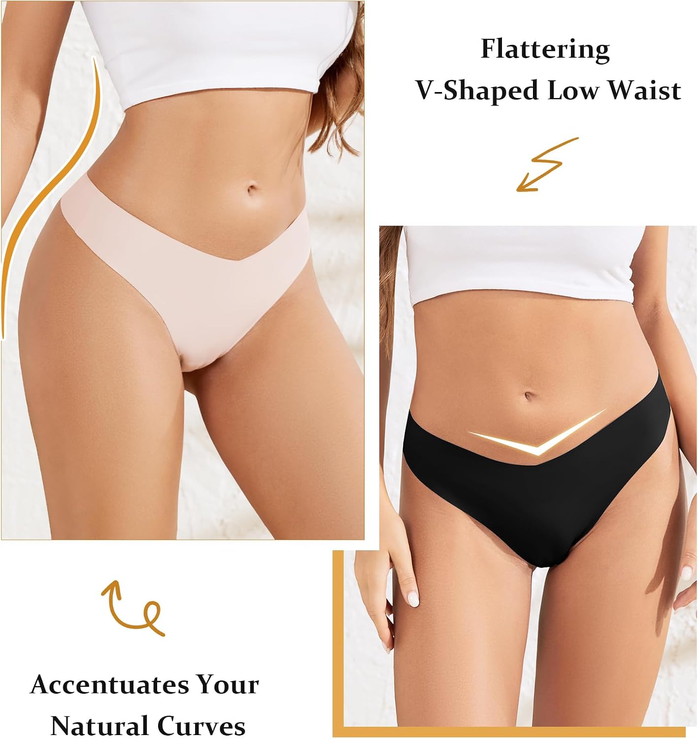 Detalle 2 de ANSUKOO naadloze damesstring, onzichtbaar ondergoed, set van 6
