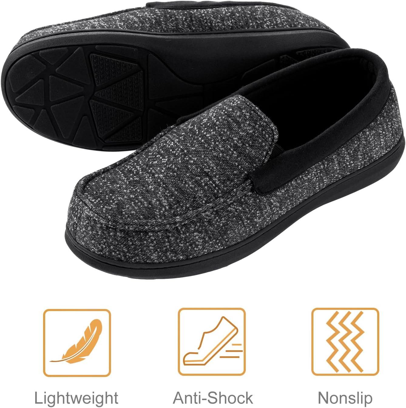 Thumbnail 4 de RockDove Tweed Memory Foam Moc Slipper