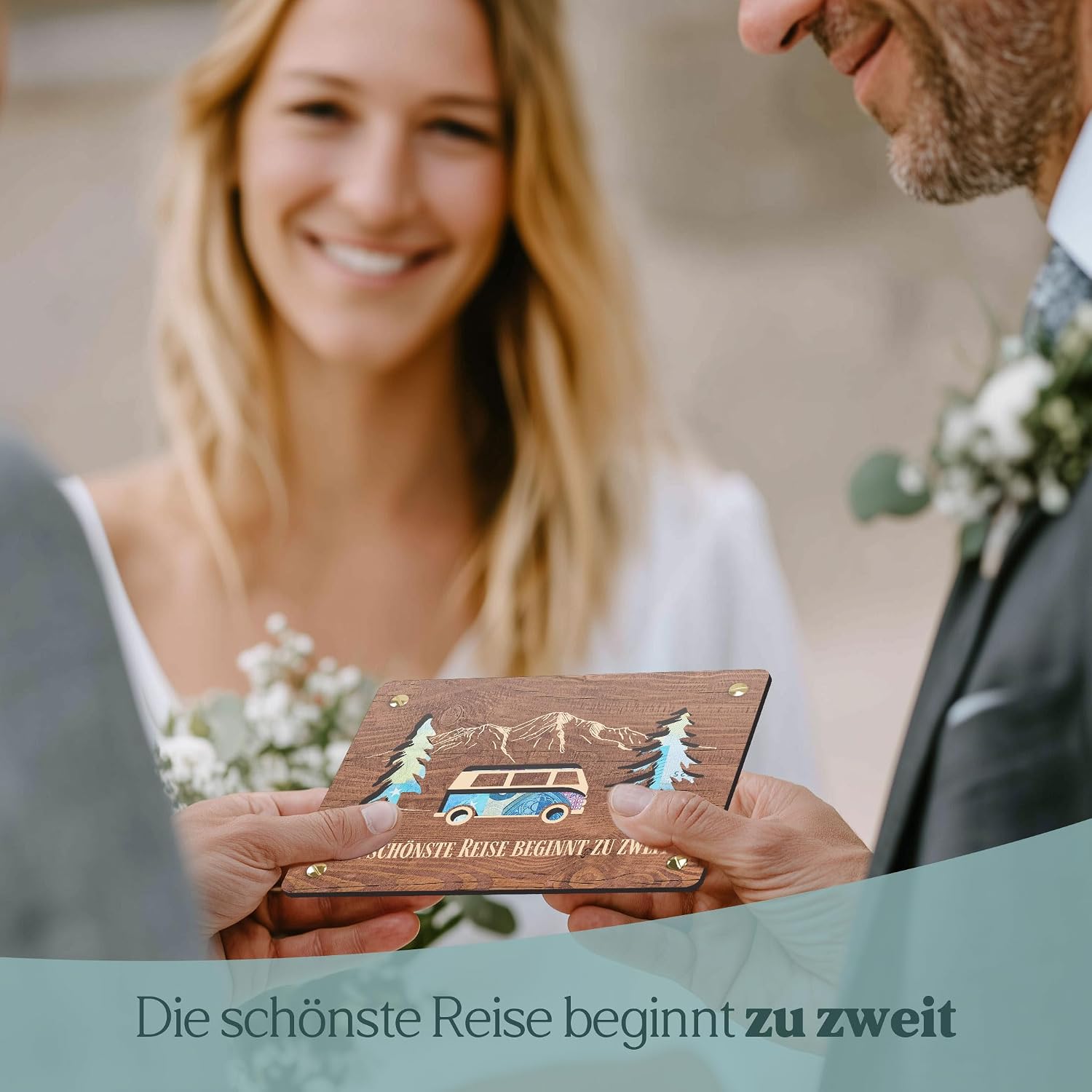 Detalle 2 de Hochzeitsgeschenk XL Geldgeschenk aus Holz
