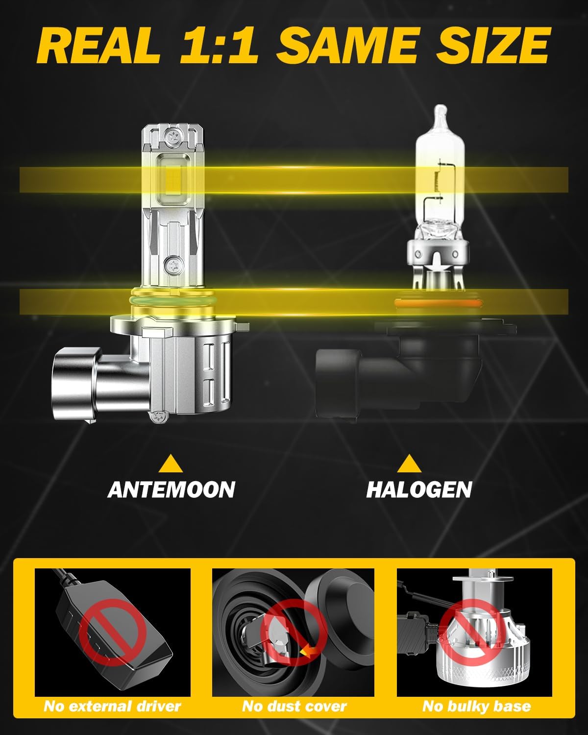 Thumbnail 2 de ANTEMOON Lampadine 9006 HB4 LED per fendinebbia 12/24V: illuminazione anteriore affidabile e plug & play