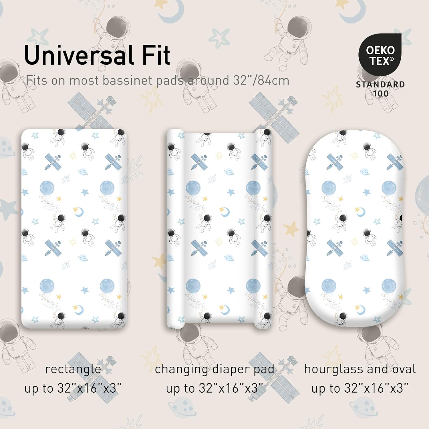 Thumbnail 1 de GLLQUEN BABY 4 Pack fitted bassinet sheets