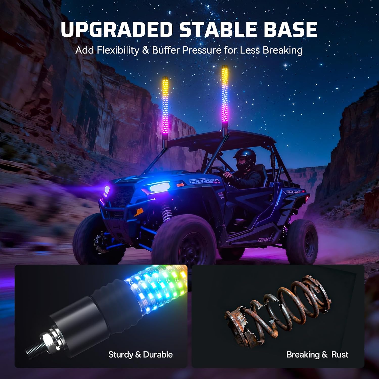Detalle 2 de Ehaho 2FT Fat Whip Lights for UTV