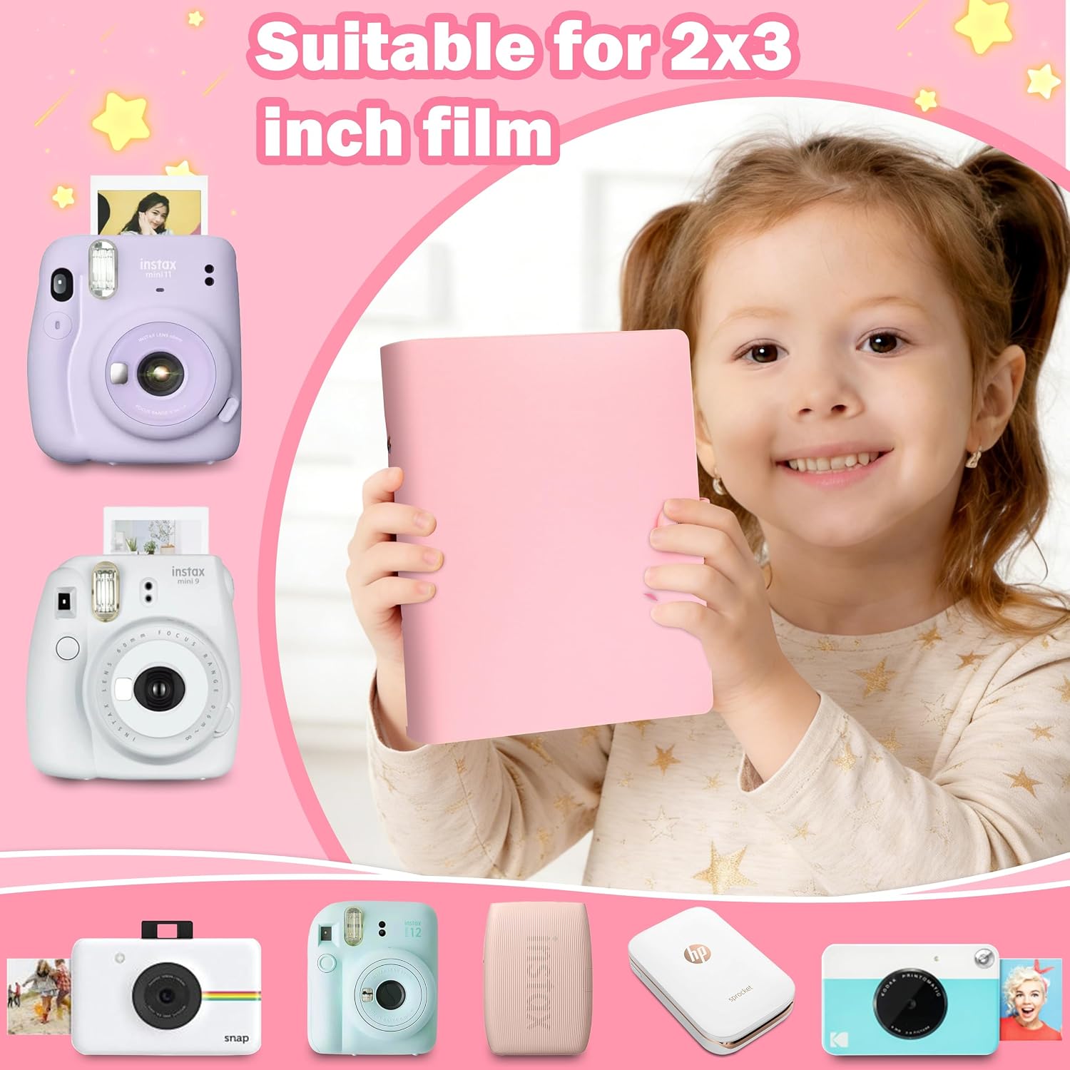 Detalle de 320 Pocket Photo Album for Fujifilm Instax Mini & Other Instant Cameras (Pink)