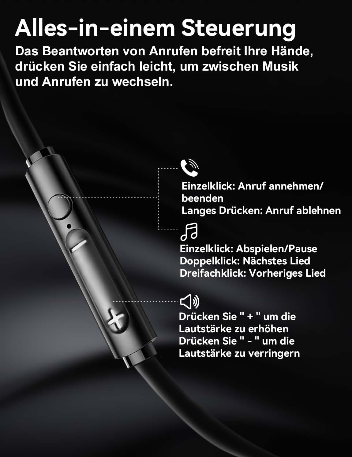 Detalle de MAS CARNEY USB-C Kabelkopfhörer: In-Ear-Kopfhörer mit Mikrofon für iPhone und Android