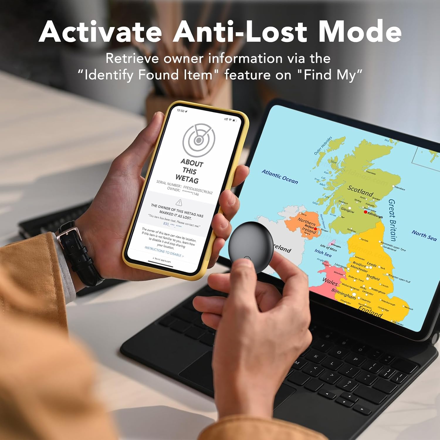 Thumbnail 5 de Air Tracker Tag-4 Pack: Round Item Finders That Works with Find My (iOS Only)
