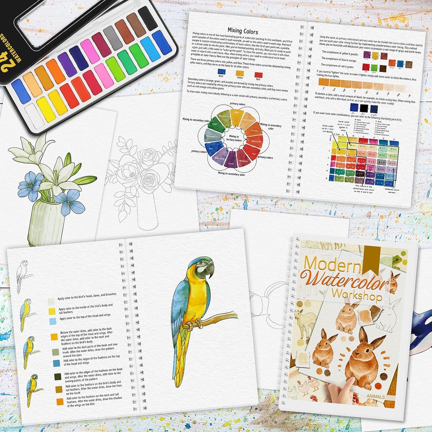 Thumbnail 1 de Watercolor Workbook Kit, 36 Pages
