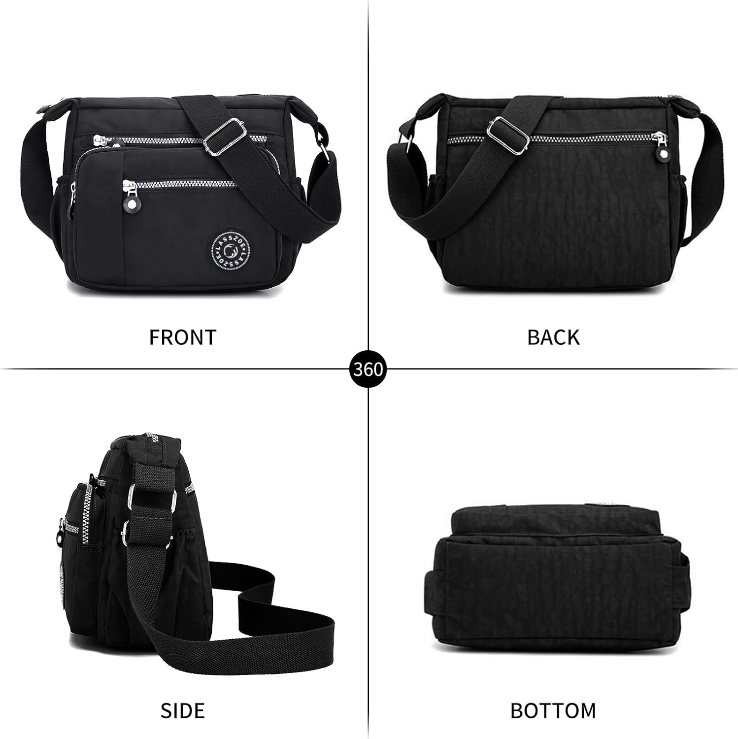 Thumbnail 3 de LassZone Nylon Crossbody Bag for Women – Waterproof Multi-Pocket Travel Messenger Bag