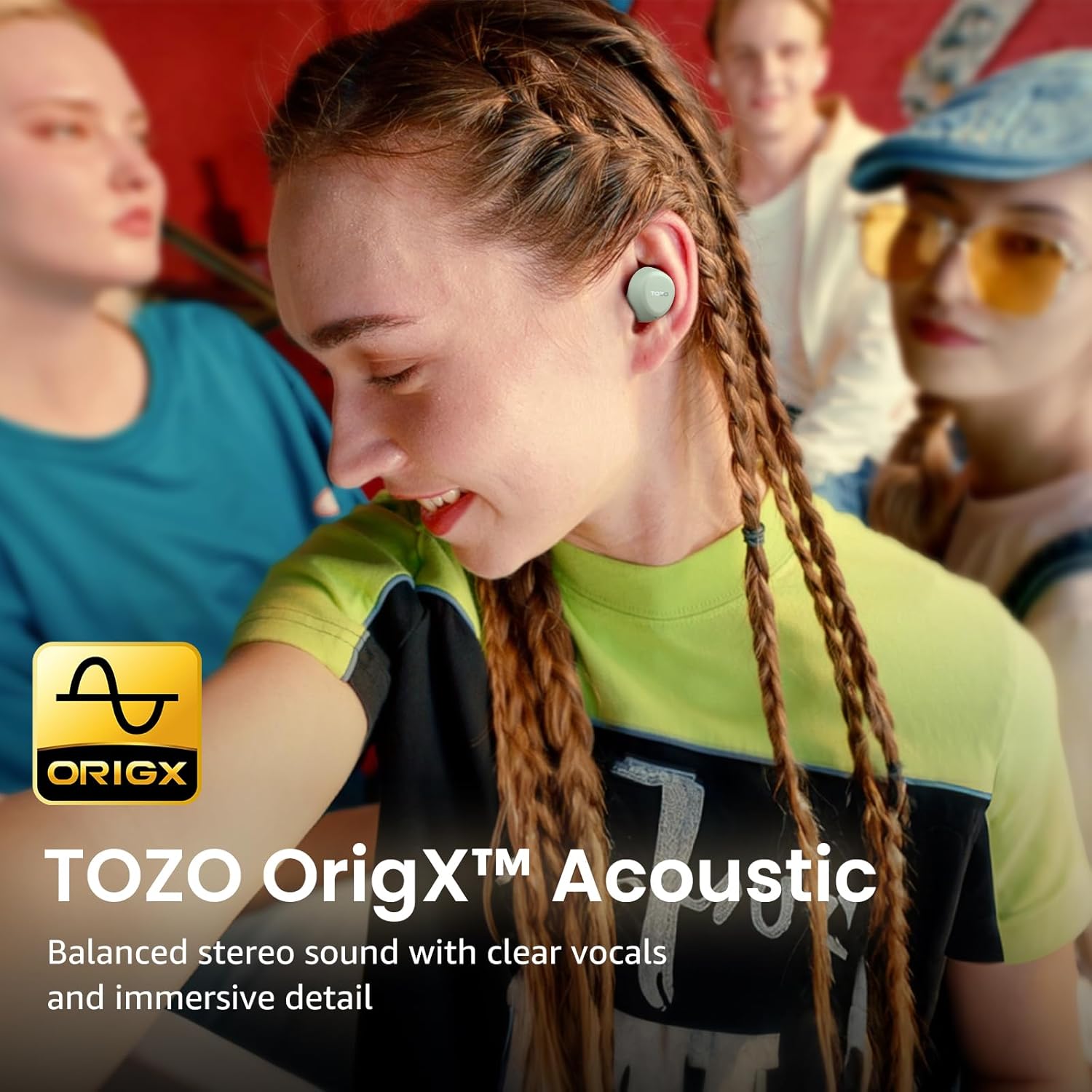 Thumbnail 1 de TOZO A1 In-Ear Bluetooth 5.3 Kopfhörer kabellos mit 2 Mikrofonen, App-Steuerung & bis zu 32 Std. Wiedergabe (Grün)