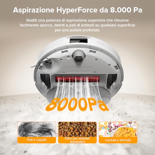 Detalle 2 de roborock QV 35A Set: robot aspirapolvere lavapavimenti antigroviglio per casa con mappa PreciSense LiDAR
