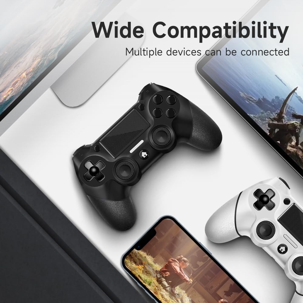 Thumbnail 3 de AceGamer 2 Pack Mando Inalámbrico para PS4,Mando de Juego para PS4/Pro/Slim/PC,Gamepad Joystick con Turbo/Botón Trasero/Doble Vibración/6-Axis Sensor Giroscópico/Panel Táctil (Blanco o Negro)